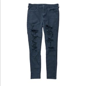 American Eagle Next Level Stretch Hi-Rise Black Jeans Sz 10
